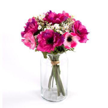 Bouquet di anemoni di plastica AIMEE, fucsia-rosa, 30cm, Ø20cm