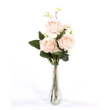 Bouquet di rose artificiali SIMONY con accessori, rosa, 45cm, Ø20cm