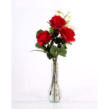 Bouquet di rose artificiali SIMONY con accessori, rosso, 45cm, Ø20cm
