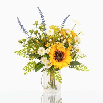 Bouquet finto autunnale HELENA, girasole, giallo, 40cm, Ø35cm