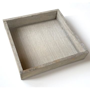 Vassoio quadrato in legno MARTAL, naturale e leggermente sbiancato, 20x20x4cm